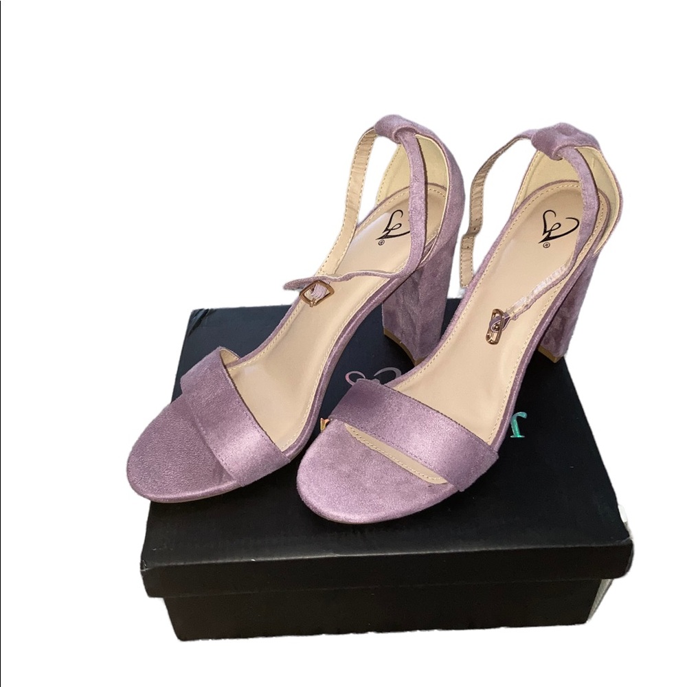 Windsor's Miss Fab Faux Suede Block Heels Lavendar